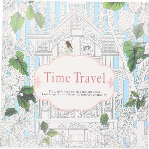 A 24 Page Child Adult Relieve Stress Time Painting Book Black and White Picture Painting Coloring Book Painting Filling Coloring