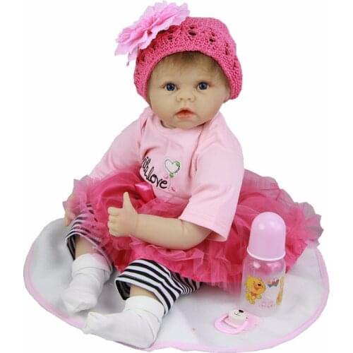 Real baby Reborn dolls toys 22inch 55cm soft body silicone reborn dolls for child birthday gift bebes reborn boneca menina