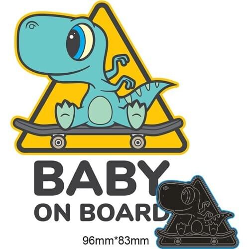 96*83mm dinosaur baby on board Metal new Cutting Dies for decoration card DIY Scrapbooking stencil Paper Album template Dies