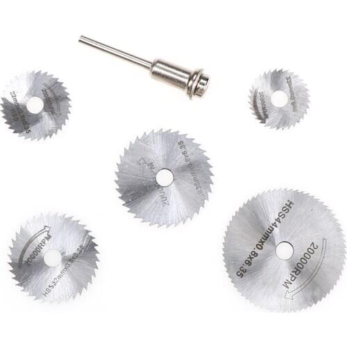 6pcs Mini HSS Circular Saw Blade Rotary Tool For Dremel Metal Cutter Power Tool Set Wood Cutting Discs Drill Mandrel Cutoff