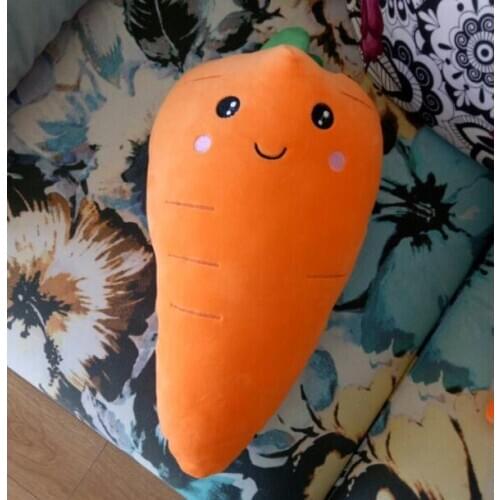 1pc 55cm very soft smile carrot plush doll hold pillow vehicle waist cushion stuffed toy girl boy children creative gift