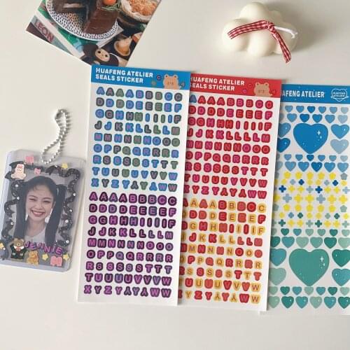 1Pc Alphabet Multiple Creative Sticker Color Letter Love Decoration Material Sticker Scrapbooking Stationery School Supplies