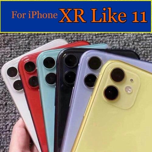 New Finish Battery Cover For iPhone XR Housing like 11 Rear Chassis to XR H2OK Logo + Buttons Top Quality