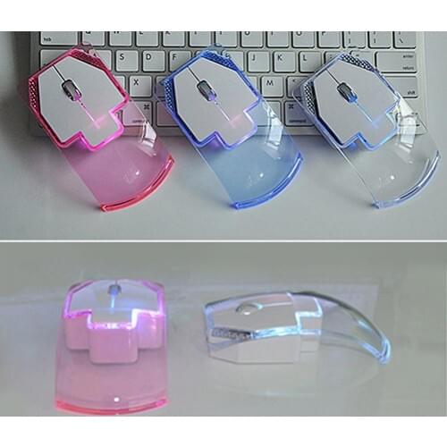 New Creative Ultra-thin Transparent 1200DPI 2.4GHz Wireless Optical Luminous Mouse For PC Desktop Laptop Notebook