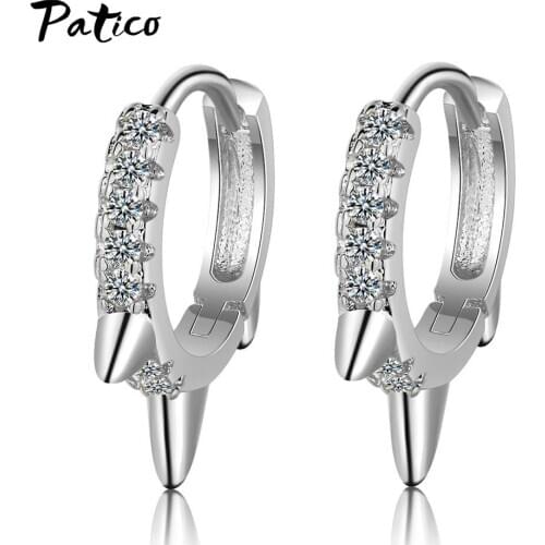 New Arrivals Hot Sale 925 Sterling Silver Dazzling CZ Hoop Earrings For Women Fashion Brand Shinning Jewelry Gift