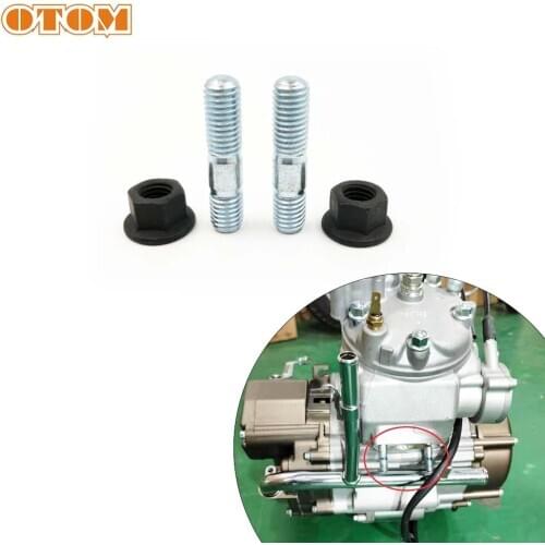 OTOM Motorcycle Engine DT230 Exhaust Studs & Serrated Nut Manifold Flange Stud Bolt Nut Screws Kit High Quality Metal For Yamaha