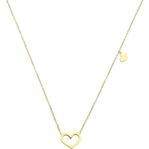 PINSHANG Stainless steel chains for women fashion jewelry heart necklace chain on the neck stainless steel jewelry Gold jewelry