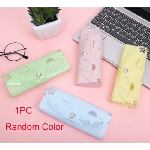 Transparent Glasses Case Cover Portable Reading Glasses Cases Cartoon Print Unisex Eyeglasses Storage Box Eyewear Accessories