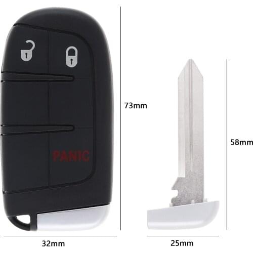 433MHz Keyless Uncut Flip Remote Smart And Intelligent Key Fob Transmitter Push Start M3N40821302 68051387AB Fit for Dodge