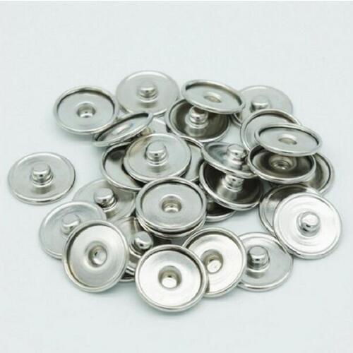 Hot sale 50pcs/lot snap button accessories round silver tone cabochon setting 12mm/18mm( 6/8") dia DIY snap bracelet Jewelry