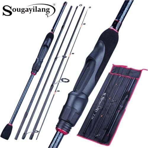 Sougayilang 5 Section Portable Fishing Rod 1.8-2.4m Ultralight Carbon Fiber Travel Spinning/Casting Fishing Rod Fishing Tackle