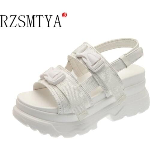 Platform Shoes Women Sandals Wedge Heels Shoes Height Increaming Women Buckle Thick Soled Beach Sandals Woman Sandals