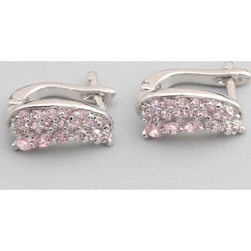 Flawless Pink Kunzite 2*2mm Semi-precious Silver Cool For Womens Earrings ED0621