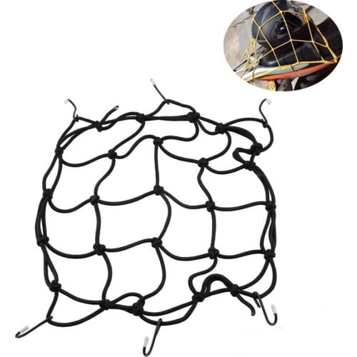 Heavy Duty Elastic Luggage Net Helmet Holder Tank Mesh ATV Bike Cargo Bungee Latex Rope Motorcycle Storage Net Bag 30X30cm