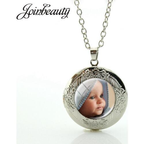JOINBEAUTY Custom Locket Necklace Handmade Glass Dome Pendant For Family Member Friend Necklace Jewelry NA01