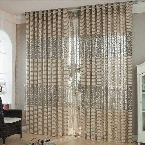 Modern Shade Net Window Sheer Stripe Curtains for Living Room Bedroom Kitchen Blinds Windows Treatments Fabric