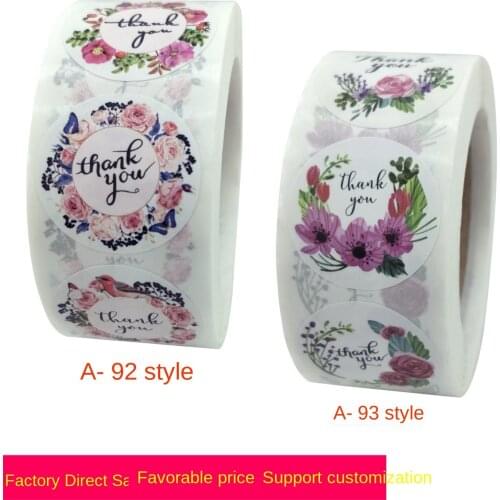 Thank you flower sticker wedding gift decoration label sticker