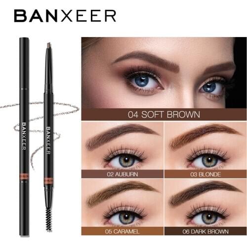 BANXEER Super Natural Eyebrow Pencil Makeup Ultra-thin Eyebrow Tattoo Pen Double ended Eyebrows Pen Waterproof Cosmetics