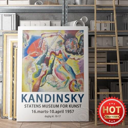 Wassily Kandinsky Exhibition Museum Poster, Wassily 1957 Exhibition Prints Wall Picture, Kandinsky Retro Art Poster, Home Decor