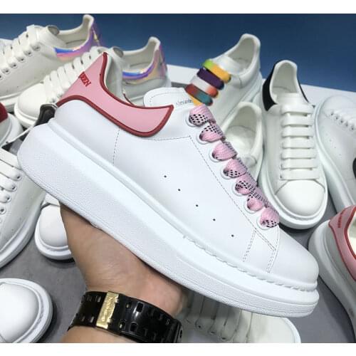 MaiKun small white shoes womens leather leisure sports shoes womens thick soled shoes womens high rise shoes white