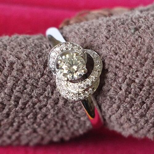 0.5Ct Forever Love pretty Diamond Ring 925 Sterling Silver Engagement Ring for Her Micro pave Stunning Ring