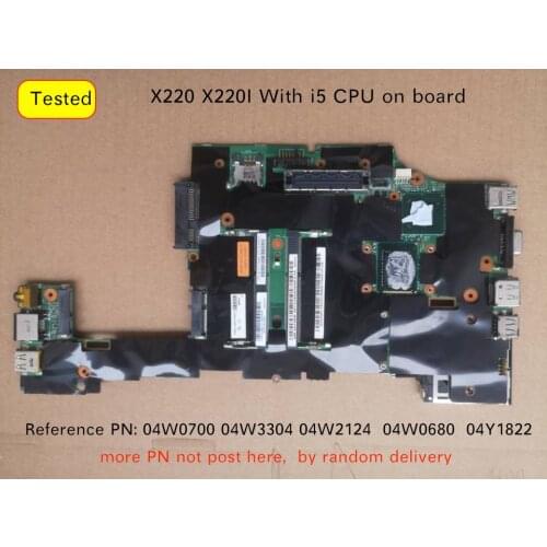 04W0700 04W3304 04W2124 04W0680 For Lenovo ThinkPad X220 X220I Laptop pc motherboard i5 cpu