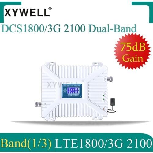 1PCS 1800 2100mhz Dual-Band Booster 3G 4G Cellular amplifier DCS WCDMA LTE GSM Repeater 3G 4G Mobile Signal Booster