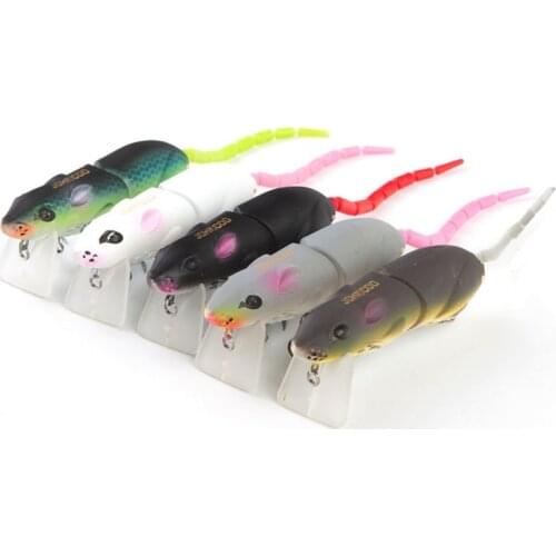 1Pcs Artificial Fishing Lure Special Tail Design Rat Fishing Bait Fishing Lure With Treble Hook Plastic Mouse Lure Swimbait 2021