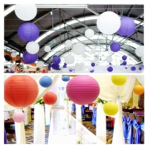 10pcs 4"(10cm)-6"(15cm)-8"(20cm)-10"(25cm)-12"(30cm)-14"(35cm)-16"(40cm)DIY Colorful Paper Lantern Wedding Room Party Decoration