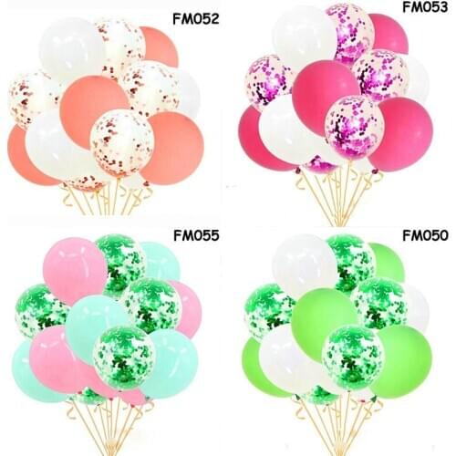 15 Pack Confetti Balloons Latex Decorations Helium Birthday Party Wedding