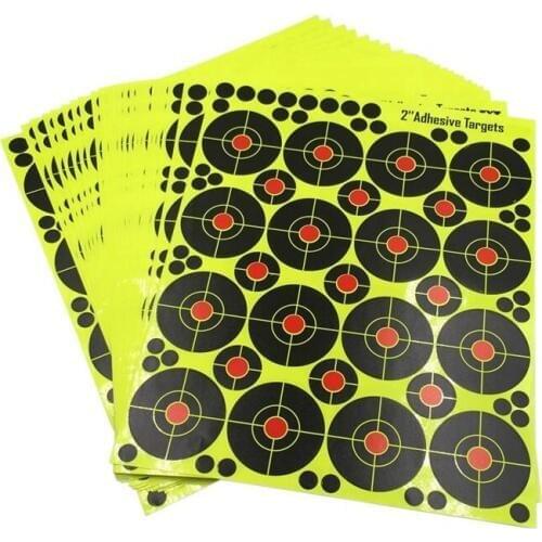 160pcs(10 Sheet) 2inch Shooting Target Self-Adhesive Paper Splash Target Sticker Air Rifle BB Pistol Pistol Gun Particle