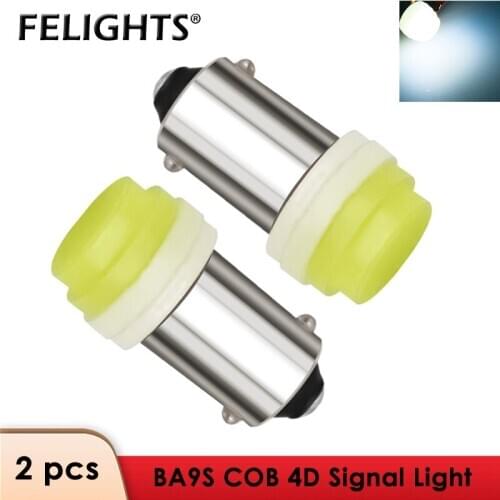 2x BA9S T4W Car LED Bulbs Aluminum Lens License Plate Side Marker Lamp White LED Reading Dome Door Vehicle Signal Lights DC 12V