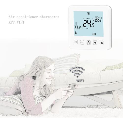 4pipe&2pipe wifi fan coil unit Central air conditioning thermostat for heating & cooling,Works with Alexa Google home