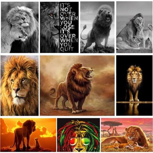 5d Diy Diamond Painting Lion Brand New Square/circle Inlaid Rhinestone Embroidery Mosaic Animal High Quality Home Decoration