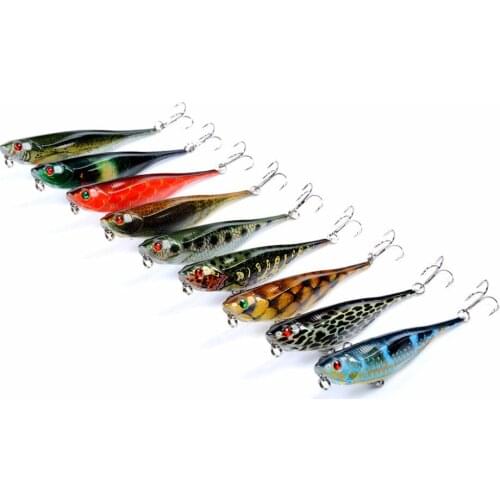 9Pcs Fishing Lure 10cm 10g Pencil Fishing Lure Top Water Hard Lures Baits Artificial Hard Bait Fishing Tackle Accessories