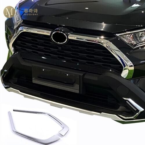 ABS For Toyota RAV4 RAV 4 2019 2020 accessories front bumper decoration cover Styling grille trim Strips Grill cover protector