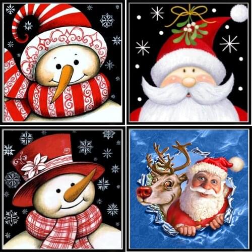 5D diamond painting full diamond Santa snowman round diamond embroidery mosaic home decoration pattern DIY handmade gift
