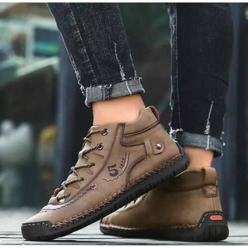D429 Designer shoes Winter Comfortable Snow Boots Men Plush Warm Mens High Top Outdoor Non-slip Mens Boots Shoes Plus Size 48