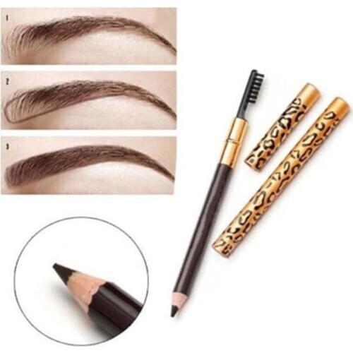 Double Ended Eyebrow Pencil Waterproof Long Lasting Paint Eyebrow Tattoo Black Brown Eye Brow Pen with Brush Makeup T0784
