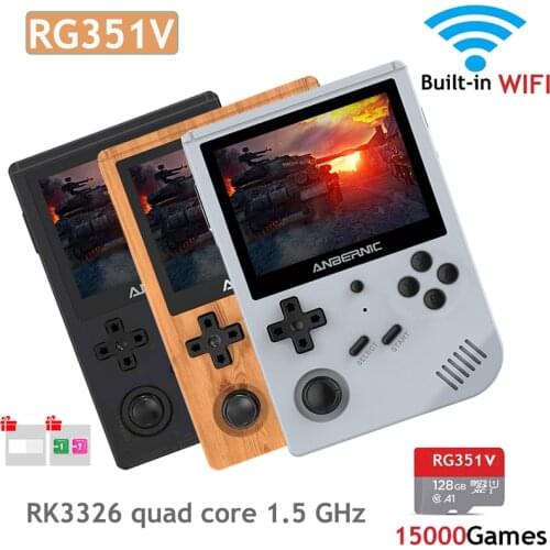 ANBERNIC New RG351V Retro Games Built-in 16G RK3326 Open Source 3.5 INCH 640*480 handheld game console Emulator For PS1 kid 256G