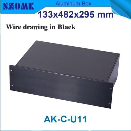 Electronics enclosure 133(H)x482(W)x295(L) mm aluminium box for electronic project 19 inch rack U style instrument case