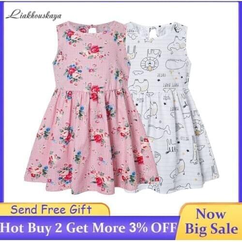 1-9 Y Summer Girls Dresses Toddler Broken Flower Sleeveless Dress Girl Elegant Dress Princess Party Pageant Dresses Kids Clothes