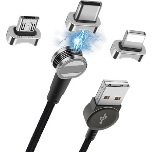 1.2M Super Strong Magnetic 3in1 Adapter Charging Cable Type C Micro USB Cable For Iphone For Android Type C Cable