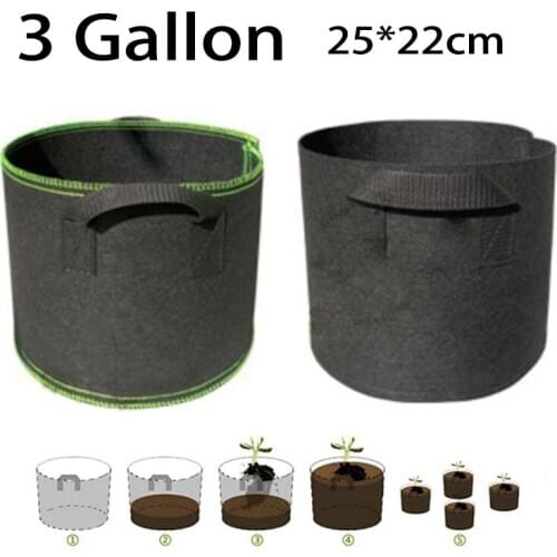 1/3pcs 3 Gallon Plant Grow Bags Garden Tools Fabric Pot Jardim Home Gardening Flowers Plant Growing Grow black or green