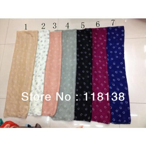 Fashion Horse Hoof Print Scarf Shawl Wrap Voile Polyester Scarves 180*110cm, Free Shipping