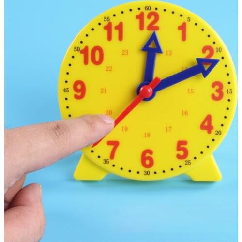 Montessori Student Learning Clock Time Teacher Gear Clock 4 Inch 12/24 Hour Homeschool Supplies Educational Clock Toy