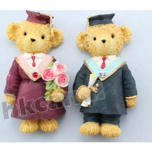 Home love animals Teddy bear student Refrigerator Sticker Fridge Magnet For Kids Message Holder Home Decor