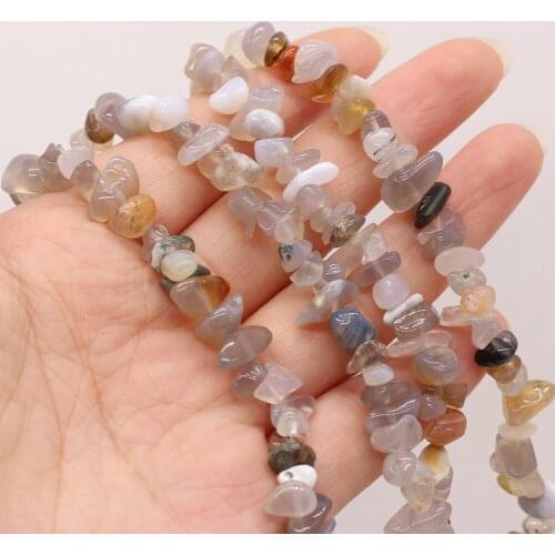 Natural Semi-precious Stones Grey Agate Gravel beads for Jewelry Making DIY Necklace Bracelet Earrings Accessories Wholesale