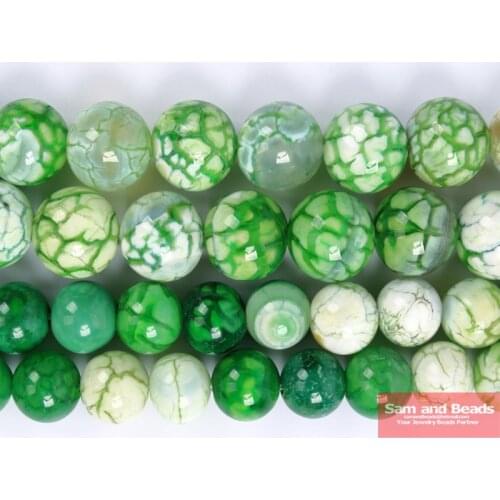 Natural Stone Green Fire Dragon Veins Agates Round Loose Beads 6 8 10 12MM Pick Size For Jewelry Making GFDV01
