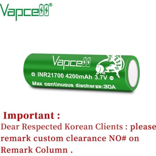 Vapcell original INR 21700 4200 mah 30A 3.7V battery molicel P42A rechargeable battery for flashlight lithium batteries